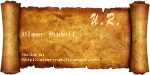 Ulmer Rudolf névjegykártya